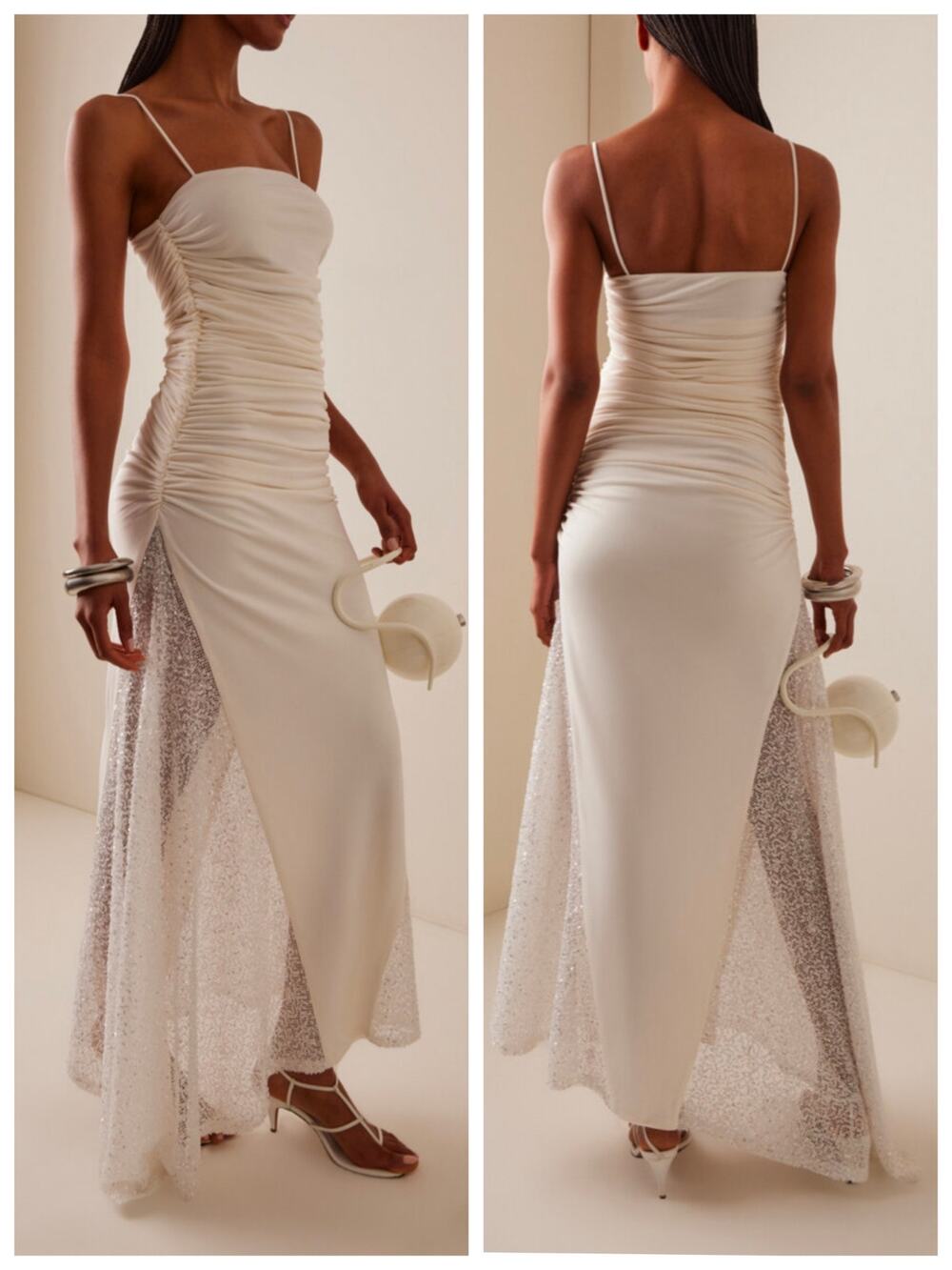 ILA Elle Ivory Rhinestone Ruched Bridal Gown Size 38 NWT Wedding Dress